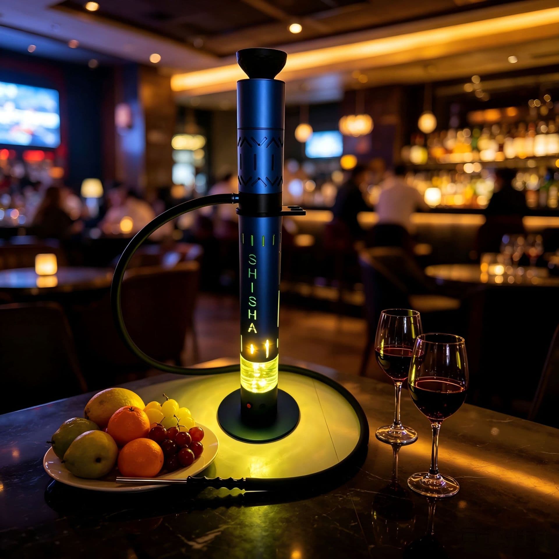 Laser Cannon Shaped Hookah with Hollow Design, Rechargeable LED Button Switch, Arabic Hookah High-Quality Premium Hookah