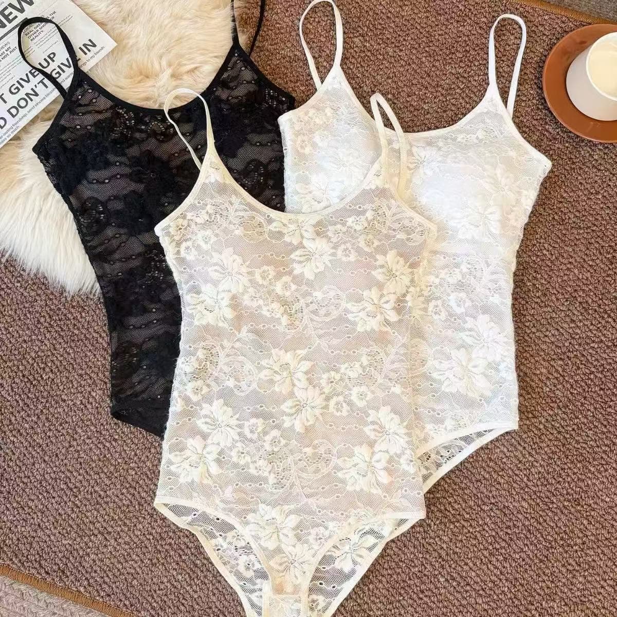 2256 Pure Desire Style Camisole Bodysuit Clever Slimming Inner Wear Spicy Girl Sexy Backless Lace Top