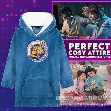 Lazy-style hooded blanket sweatshirt for boys and teenagers, suitable for wearing with a blanket, extra long style.