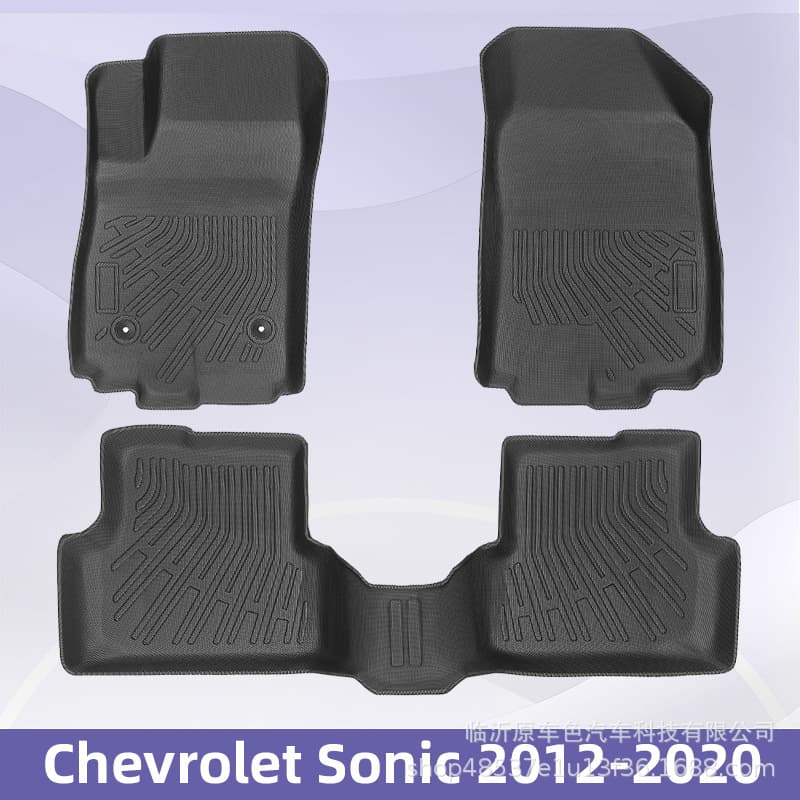 Compatible with Chevrolet Sonic 2012-2020 3D All-Weather TPE Car Floor Mats Anti-Dirt Mats