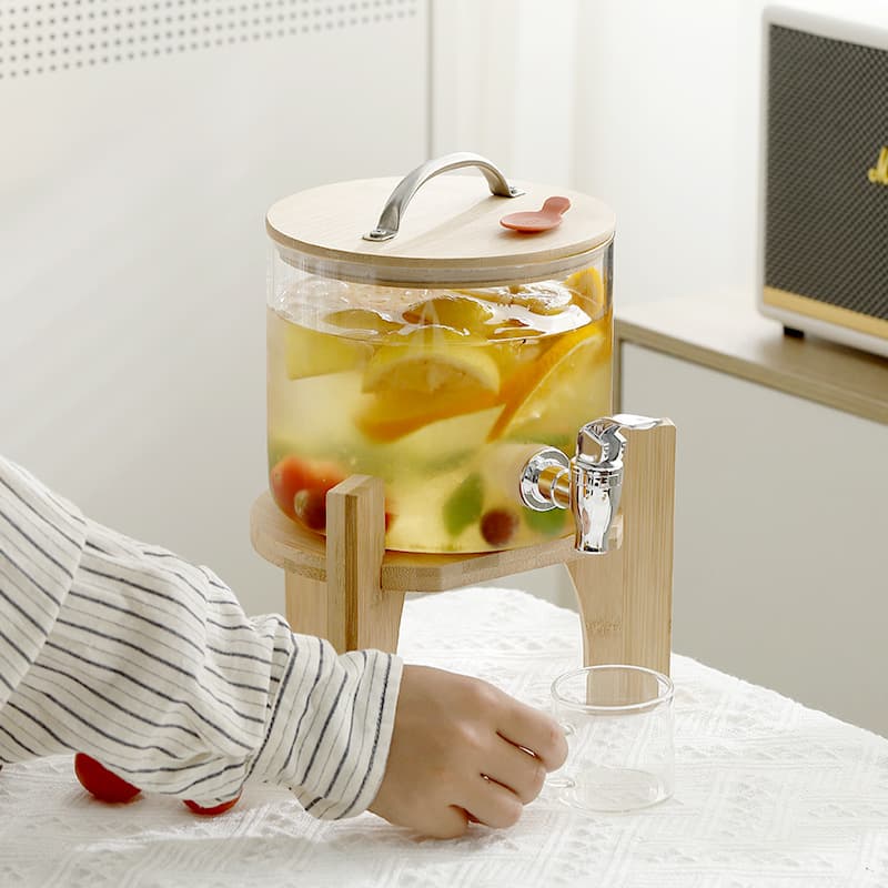 Borosilicate Wine Barrel, Fermentation Sealed Jar, Wine Vat, Juice Bucket, Cold/Hot Water Tea Dispenser