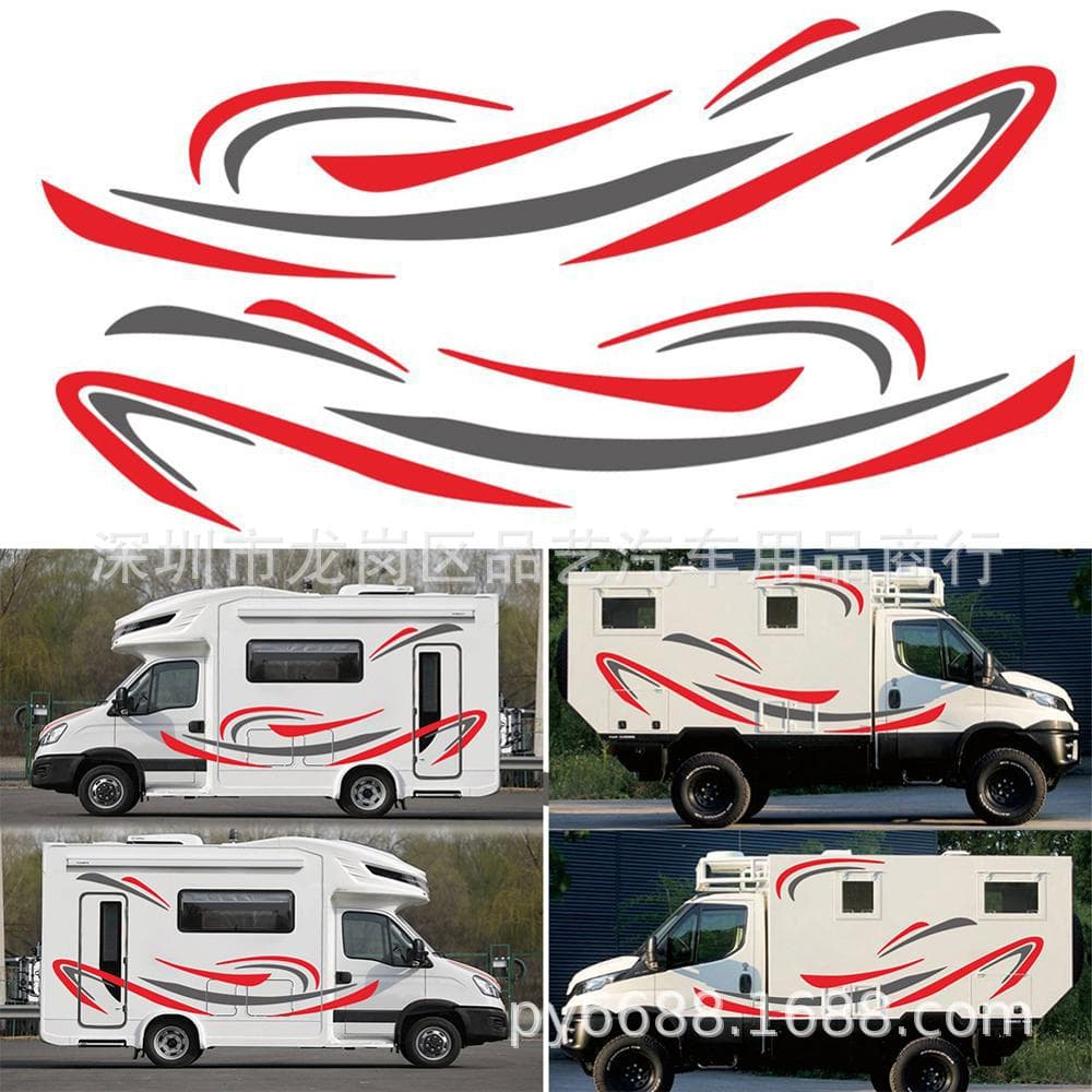 X-257 RV decorative color strips car stickers caravan trailer stripes modified personalized station wagon pull flowers