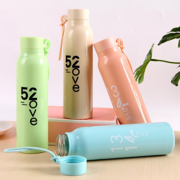 Double-layer Glass Water Cup as Souvenir, Creative Cute Portable Promotional Gift Cup for Clients, On-the-go Juice Cup