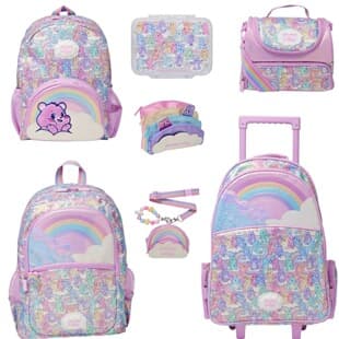 Australia Smiggle School Backpack Large Capacity Student Casual Bag Pink Playful Bear Set Series
