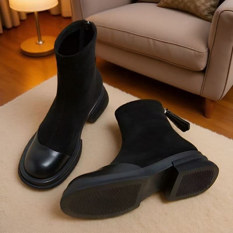 Martin Boots Autumn Winter 2025 New French Ankle Boots Short Boots Women Spring Single Boots Slim Boots Thick Sole Sock Boots Drop Shipping