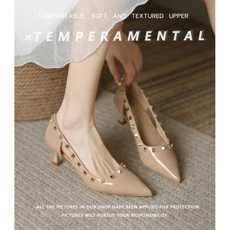 Design sense niche temperament celebrity high heels women's 2026 new spring and autumn pointed toe stiletto gentle evening shoes single shoes