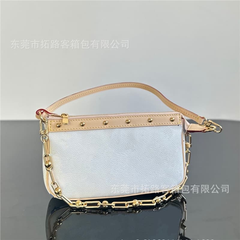 M&LV Lujia big brand 2025 new white three-color mahjong bag women's fashion versatile one-shoulder cross-armpit bag