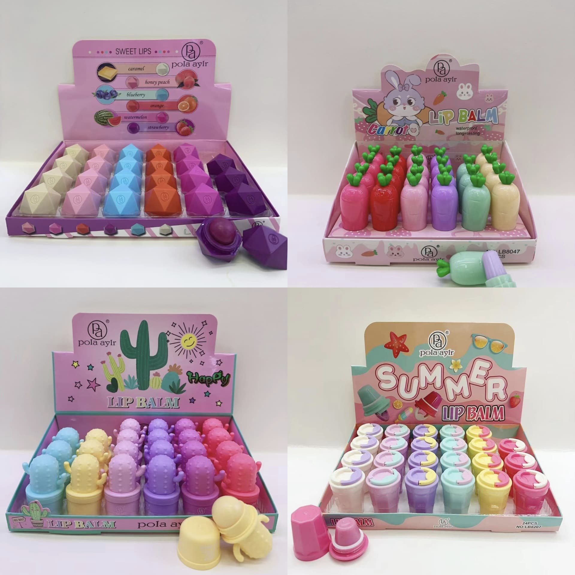 Cross-border new LIP BALM cartoon children's lip balm fruit flavor lip balm lip care wholesale