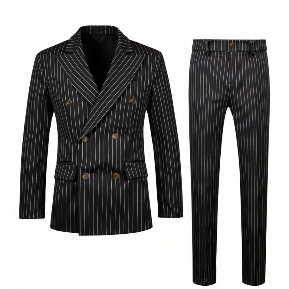 ZZ 2607002 Men's suit suit men's striped suit trousers business dinner wedding Suits set