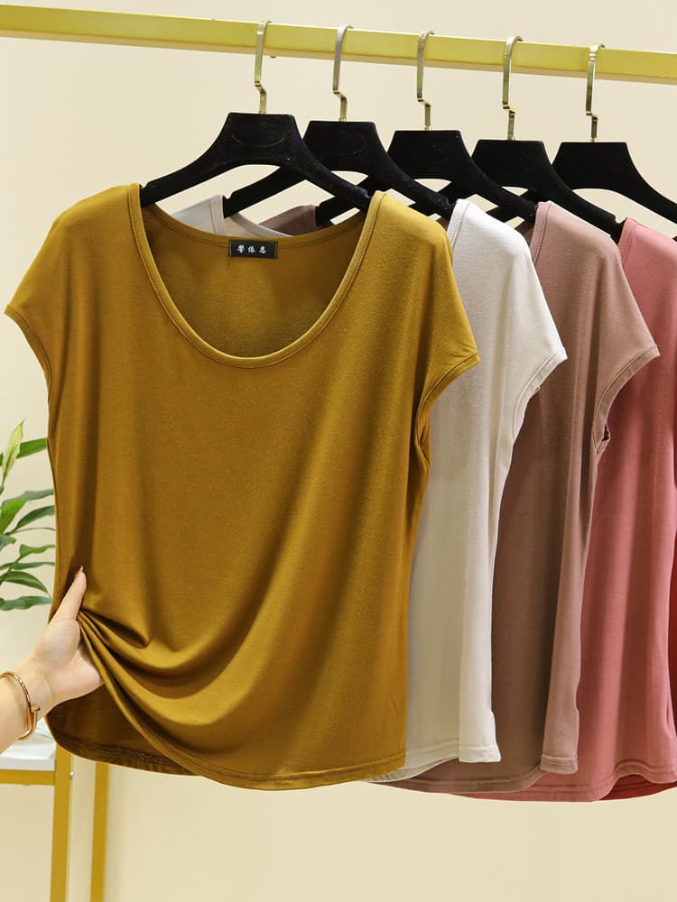 Women's Summer Thin Loose Modal T-Shirt Sleeveless Inner Vest Plus Size Casual Top Versatile Round Neck Bottoming Shirt