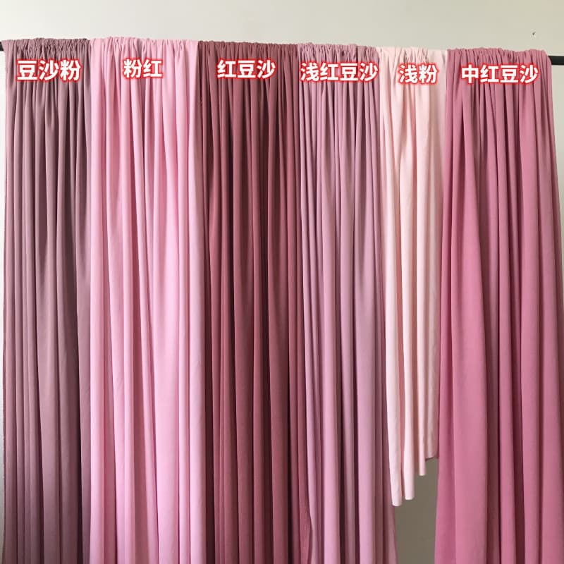 Wedding Milk Silk Fabric Drape, Korean Style Elastic Wave Ceiling Decoration, Hotel Stage Background Decoration, Pink
