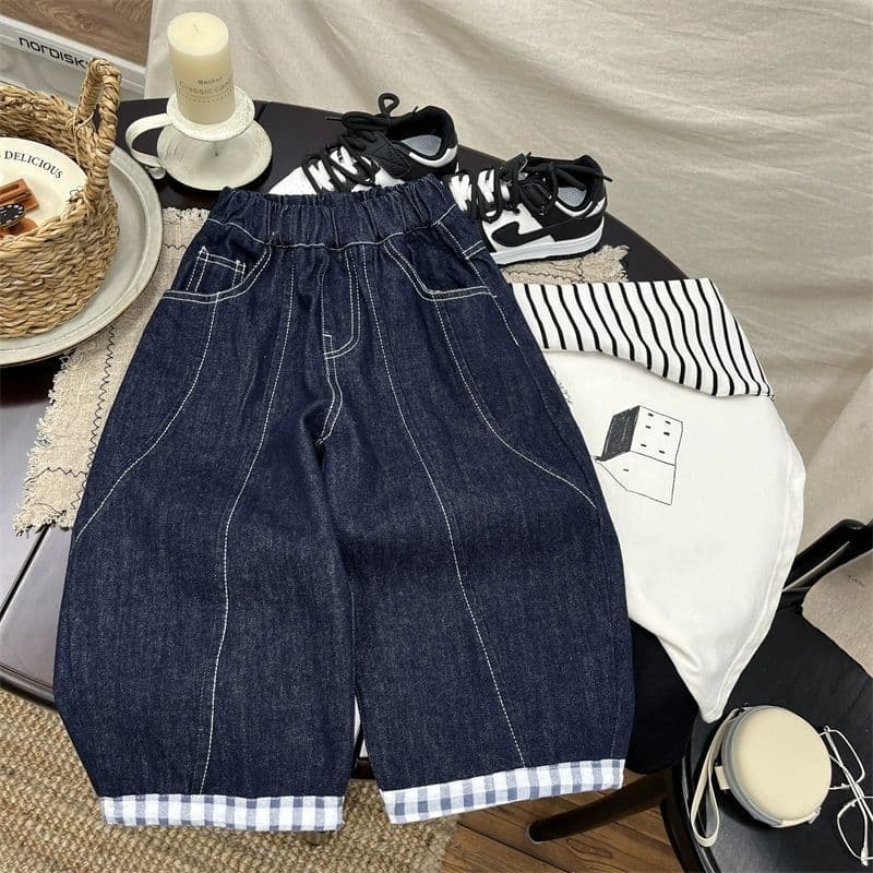 Boys' pants spring and autumn 2025 new children's autumn straight pants baby autumn clothing children's soft jeans children's clothing