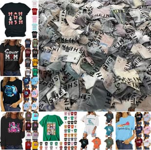 Bargain Women's Clothing Clearance: Southeast Asia Cross-Border Ladies' T-Shirts, Foreign Trade Inventory Clearance, Mixed Styles, Final Stock