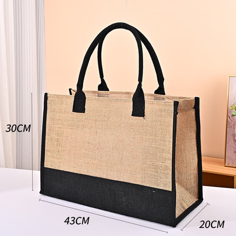Custom Large-Capacity Linen Bag with Printed Design Premium Gift Jute Bag DIY Tote Bag in Stock