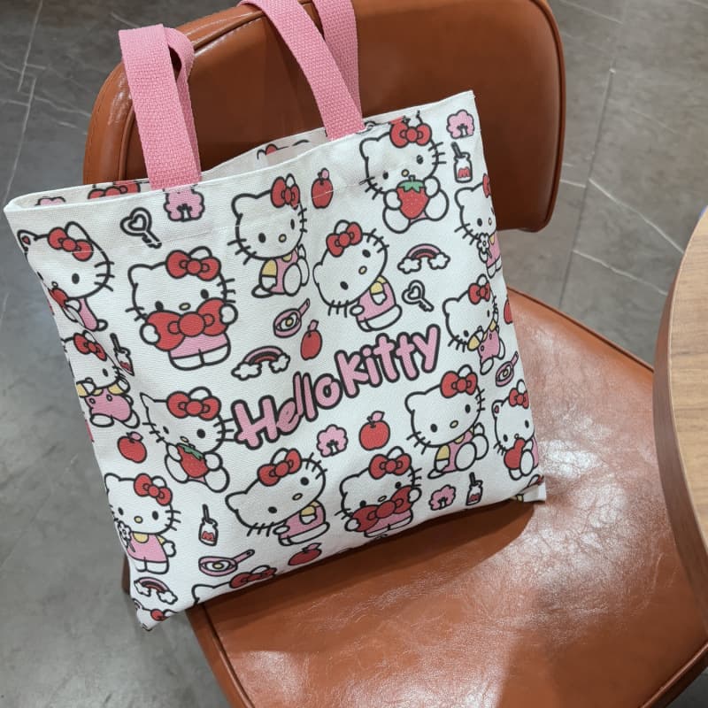 Fruit Kitty Cute Canvas Bag New Hot-Selling Small Fresh Student Commuter Bento Versatile Tote Bag