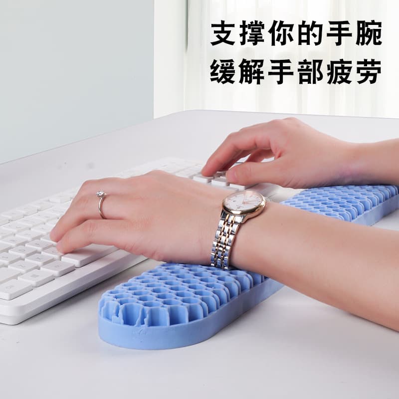 Cross-border Manufacturer's Extra Wide & Thick TPE Keyboard and Mouse Pad with Wrist Rest, Universal Non-slip Office Wrist Support