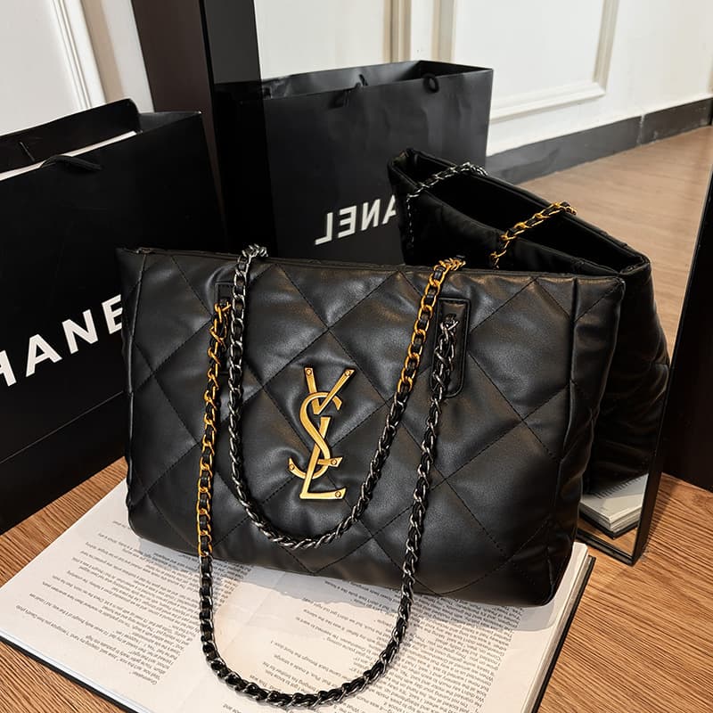 Chanel-style YSL quilted chain bag for women 2025 new commuter versatile tote large capacity shoulder bag