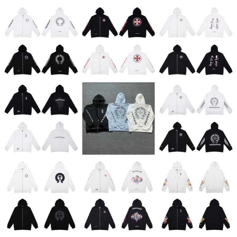 Men's Hoodie 2026 New Casual Regular Men's Hoodie Cardigan Chrome Terry Zip-Up Hooded