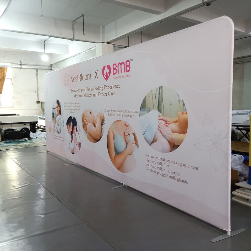 Quick Curtain Show Straight Background Display Stand Large Advertising Signature Wall Heat Transfer Graphics Fast Display Pull-up Banner Stand