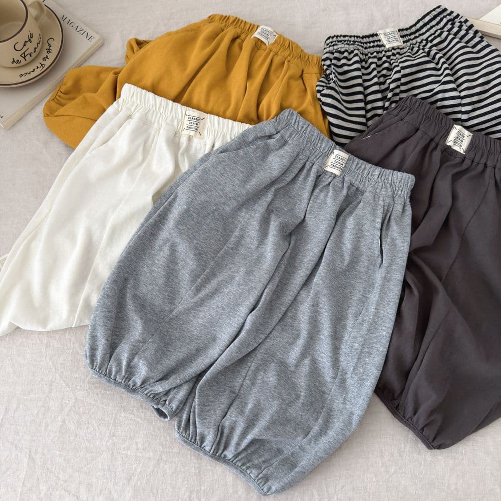 2026 New Children's Solid Color Casual Summer Fashion Versatile Boys and Girls Loose Breathable Korean Style Trendy Cropped Pants