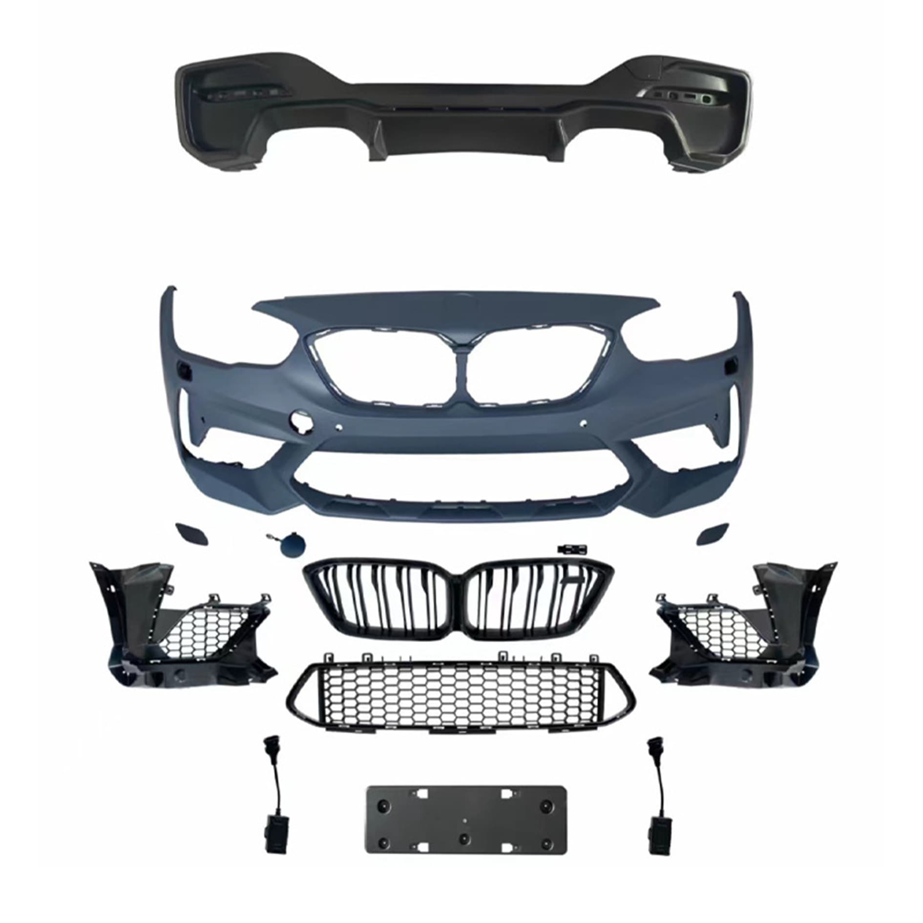 Suitable for BMW 1 Series front bumper F20 late LCI modified M2C front bumper assembly M2C rear lip large surround kit