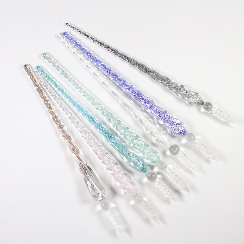 Internet celebrity starry sky glass pen set signature pen crystal student dip pen glass dip ink pen stationery gift pen