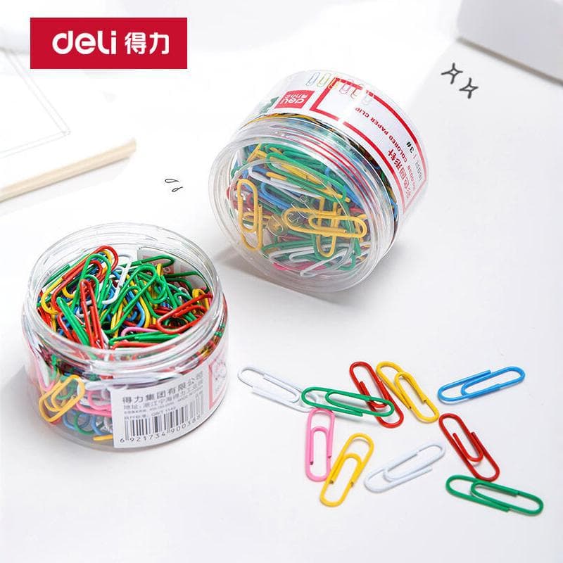 Deli 0038 Colored Paper Clips Differentiated File Clips Creative Long-tail Clip Bulk