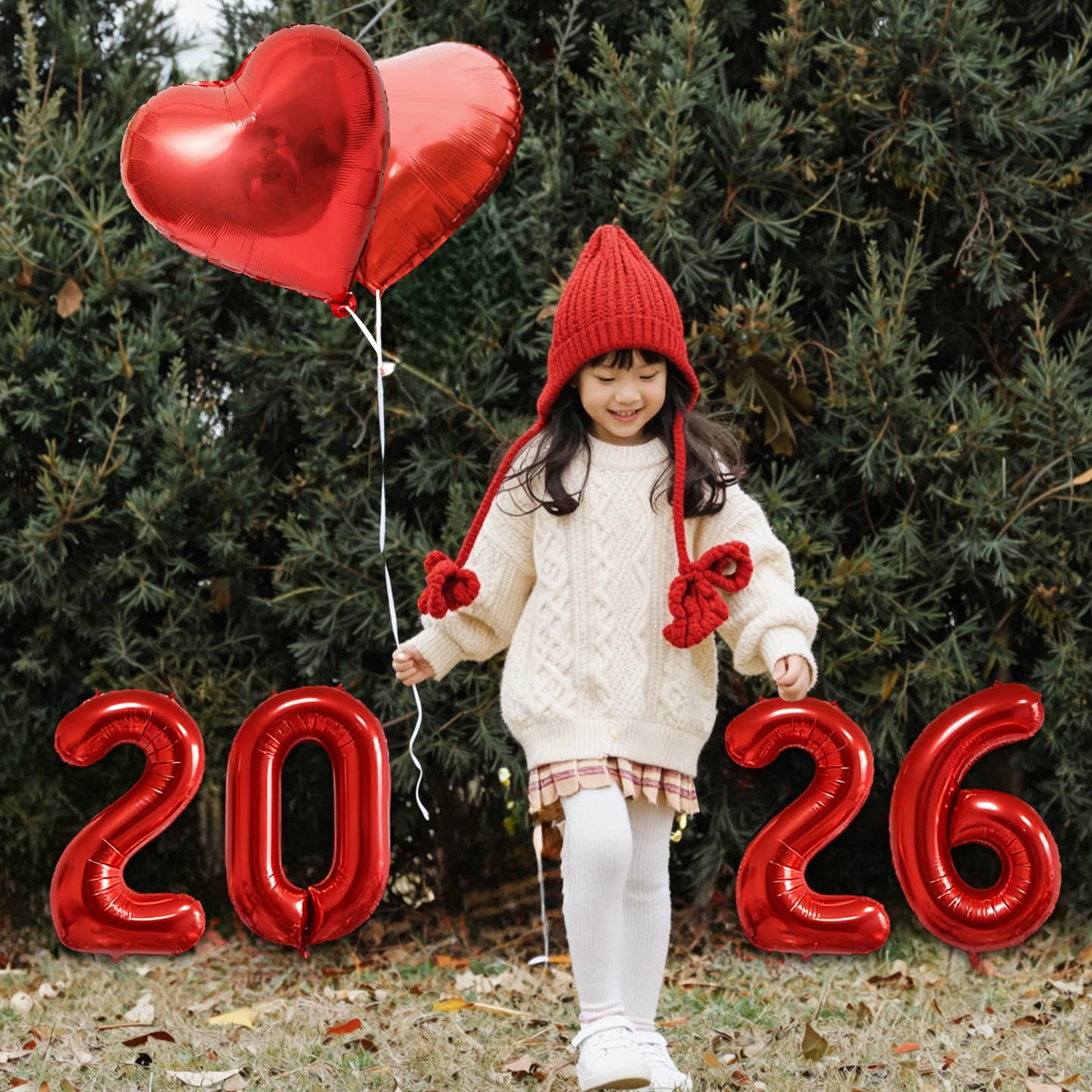 2026 New Year Digital Balloon Red New Year Atmosphere Decoration Horse Year Kids Boys Girls Photo Prop