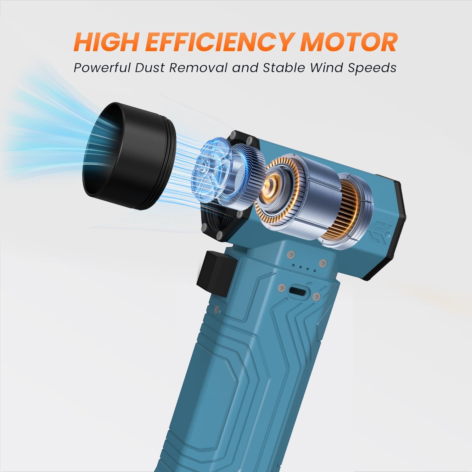 Outdoor high-speed turbo blower for dust and snow removal