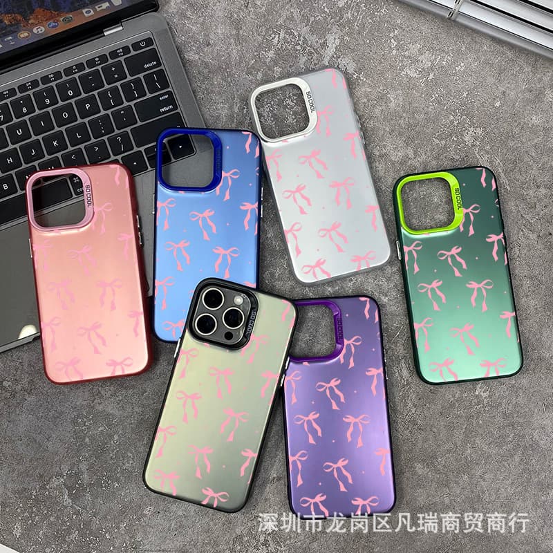 Bow Tie Compatible with Apple 15 Color Silver iPhone 14 Pro Creative 13/11 Pro Max Frosted 16e Protection XM7