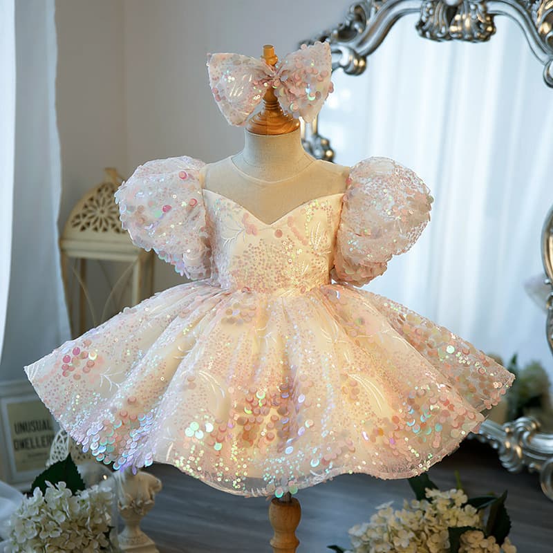High-end Girls' Evening Gown Children's Host Piano Performance Dress Birthday Flower Girl Tutu Princess Dress