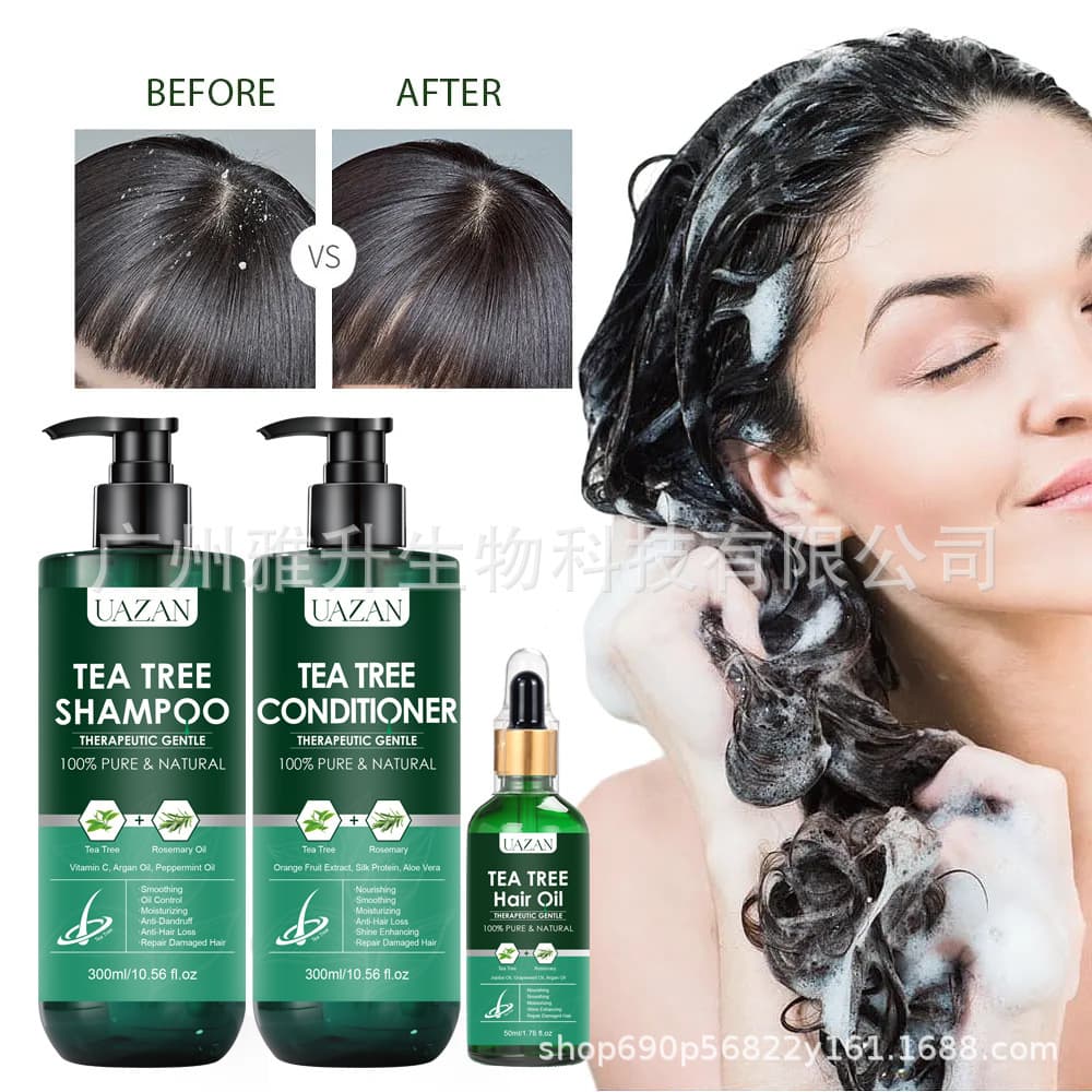 Cross-border supply of tea tree oil, rosemary shampoo, conditioner, essential oil, oil control, anti-itching, anti-dandruff, hair repair