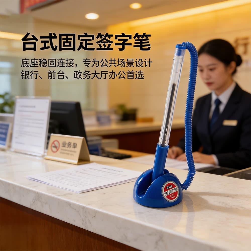 Desk Pen Business Gel Pen Desktop Ballpoint Pen Counter Pen Bank Front Desk Signature Pen Anti-Loss Pen