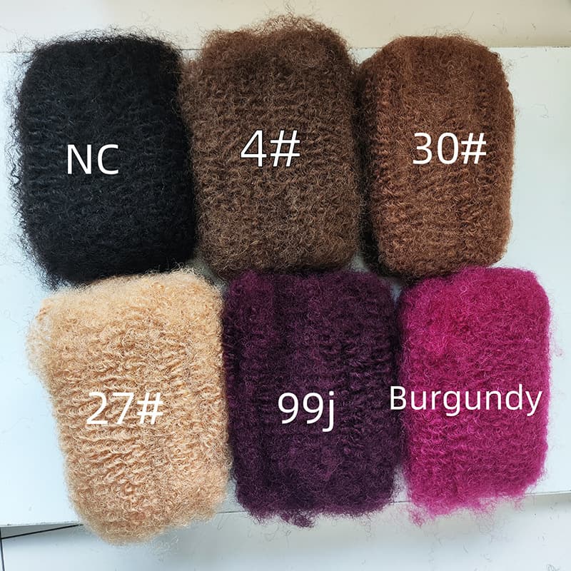 Afro kinky-curly human hair bulk for twists 4# 30# 27# 99j