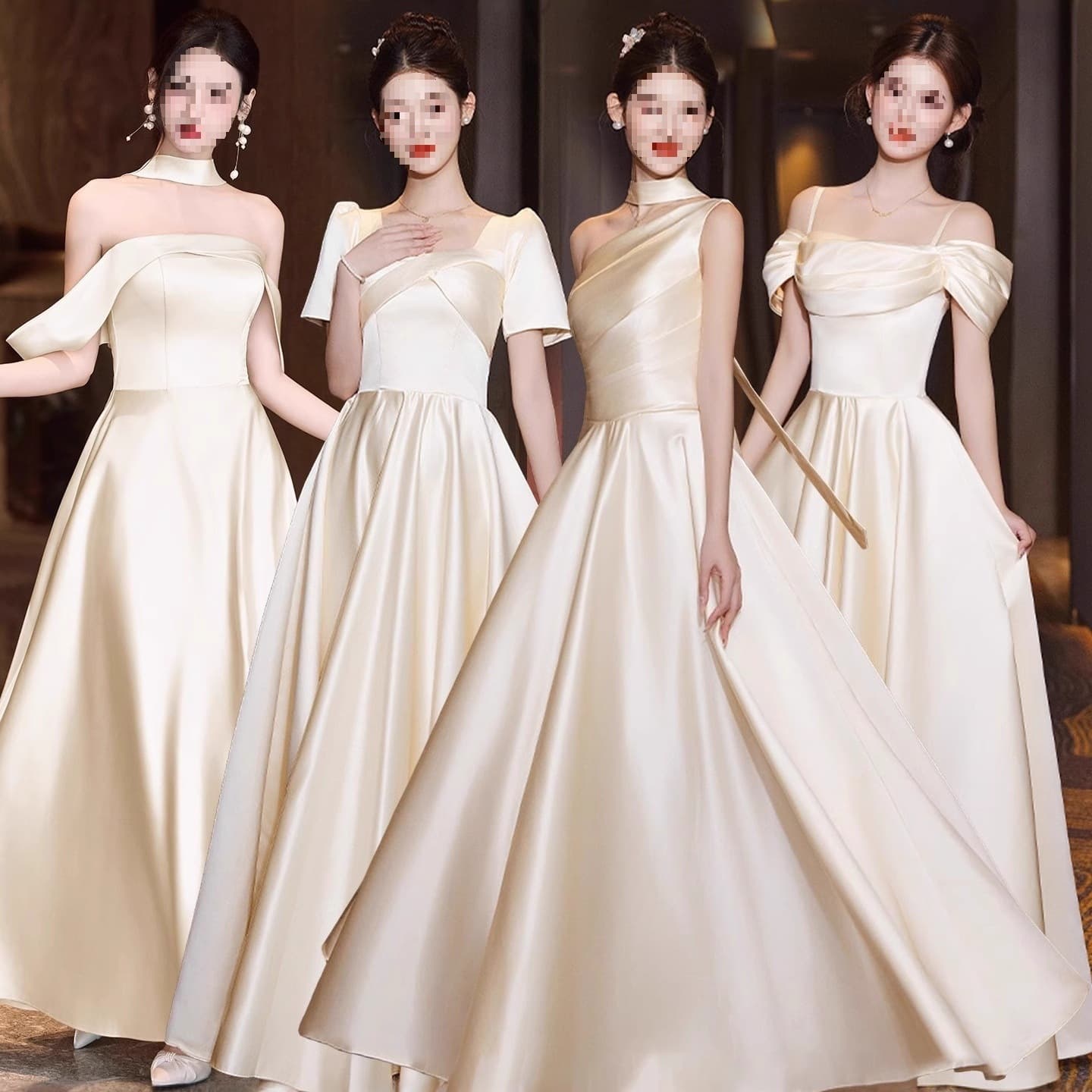Champagne Bridesmaid Dress 2025 New Style Wedding Stunning Niche Sister Squad Gown Performance Hostess Gown