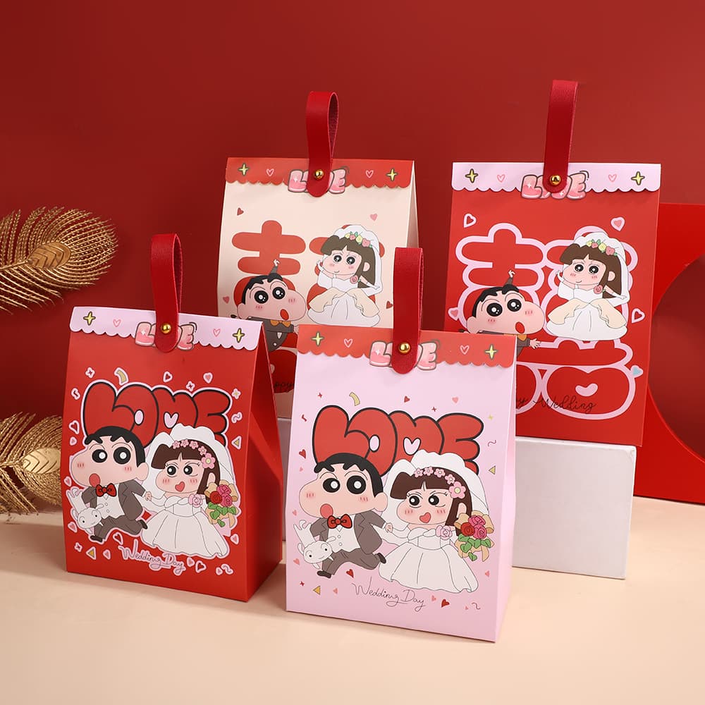 2025 New Wedding Candy Box High-End Cartoon Engagement Candy Bag Wedding Favor Gift Box Empty Box Paper Box