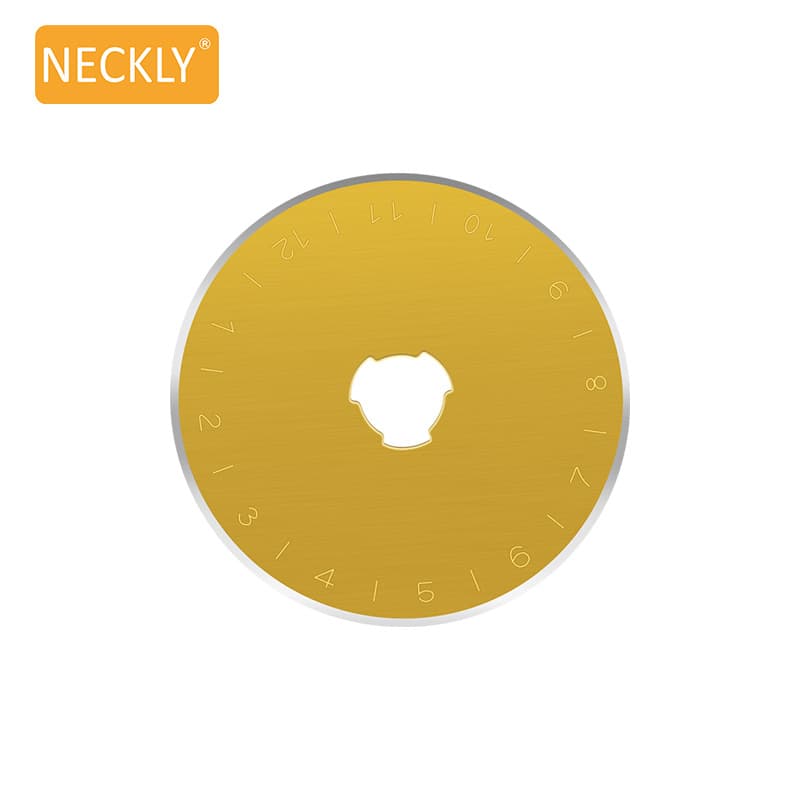 Factory Direct 45X8X0.3mm Titanium Coated Quilting Gold Rotary Cutter Rotary Gold Paper Cutting Blade Round Hole Wheel Knife