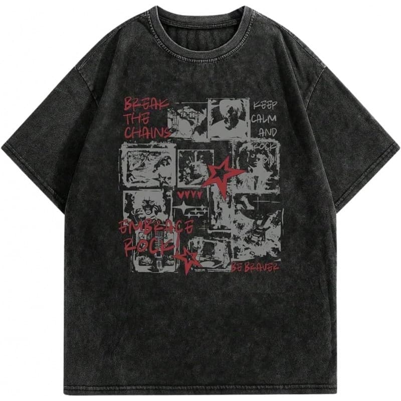 EU Size Cross-Border Pure Cotton Men's Graphic Oversized Short Sleeve Tee Shirt Y