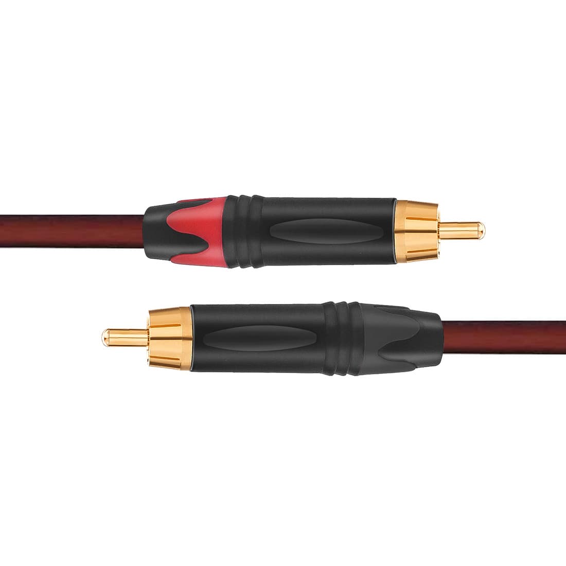 Neutrik Style Threaded RCA Male Gold-Plated Copper Lotus Plug Dual-Color Tail Audio Connector Stereo