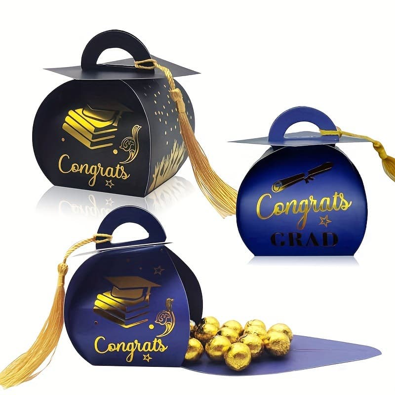 Cross-border Best-selling Graduation Gift Box Candy Box Creative Gold Foil Doctor's Cap Gift Box Party Chocolate Box