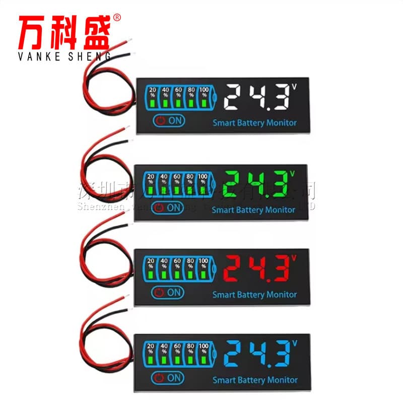 LED Voltage Battery Indicator DC7-55V 12V24V Lead-Acid Lithium Battery Universal Battery Level Display