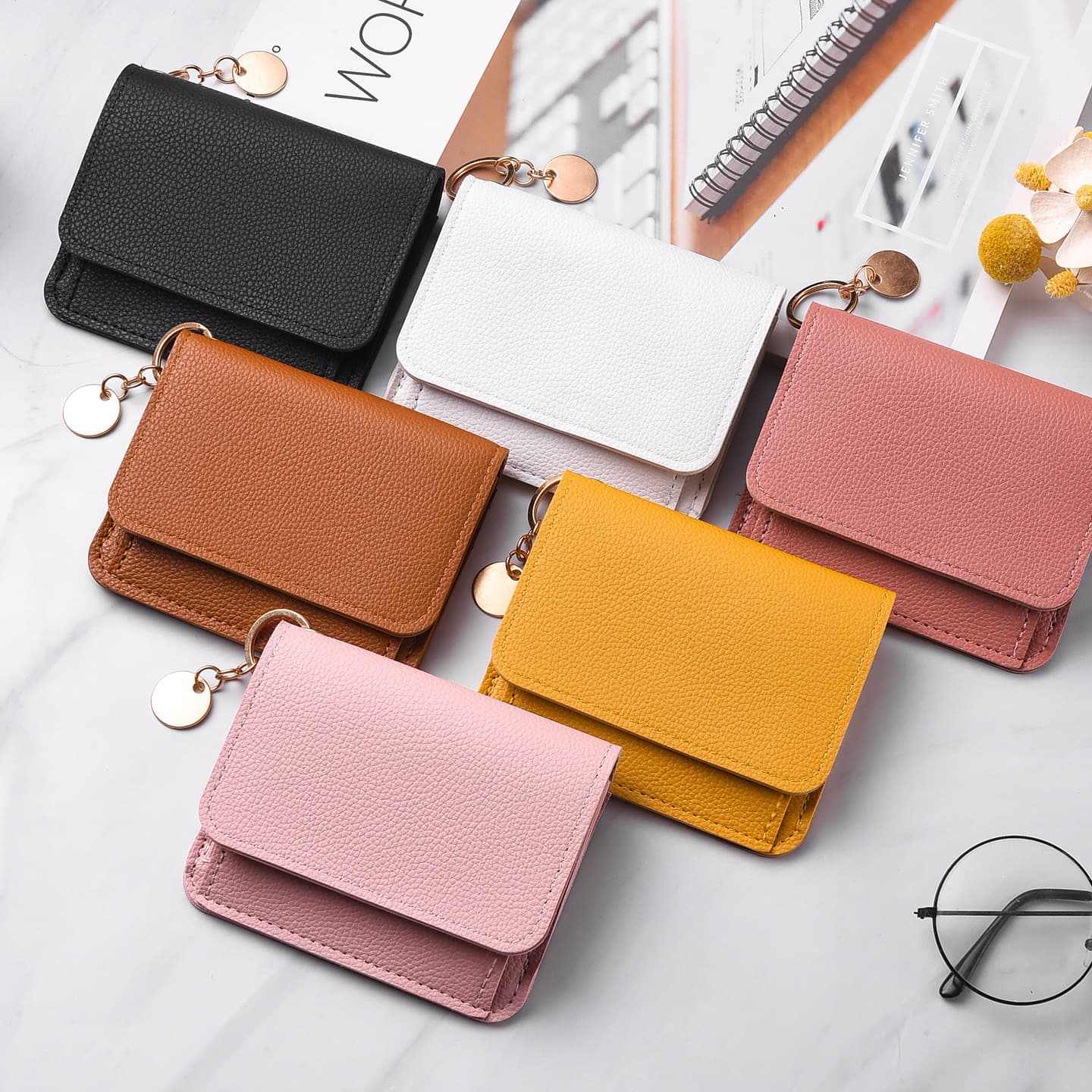 Hot-Selling Women's Wallet Solid Color Minimalist Slim Card Holder Women's Short Wallet Mini Coin Purse wallet