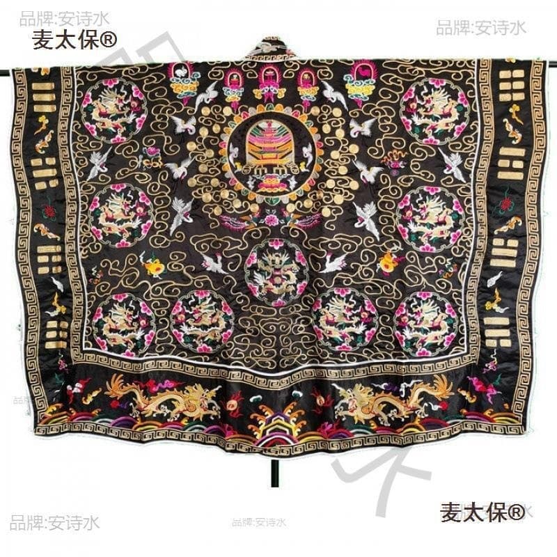 Nine Dragons Robe, Gold Thread High-Level Taoist Robe, Taoist Robe, Imitation Hand-embroidered Blue-edged Nine Dragons Taoist Costume, Taoist Attire, Mai Taibao
