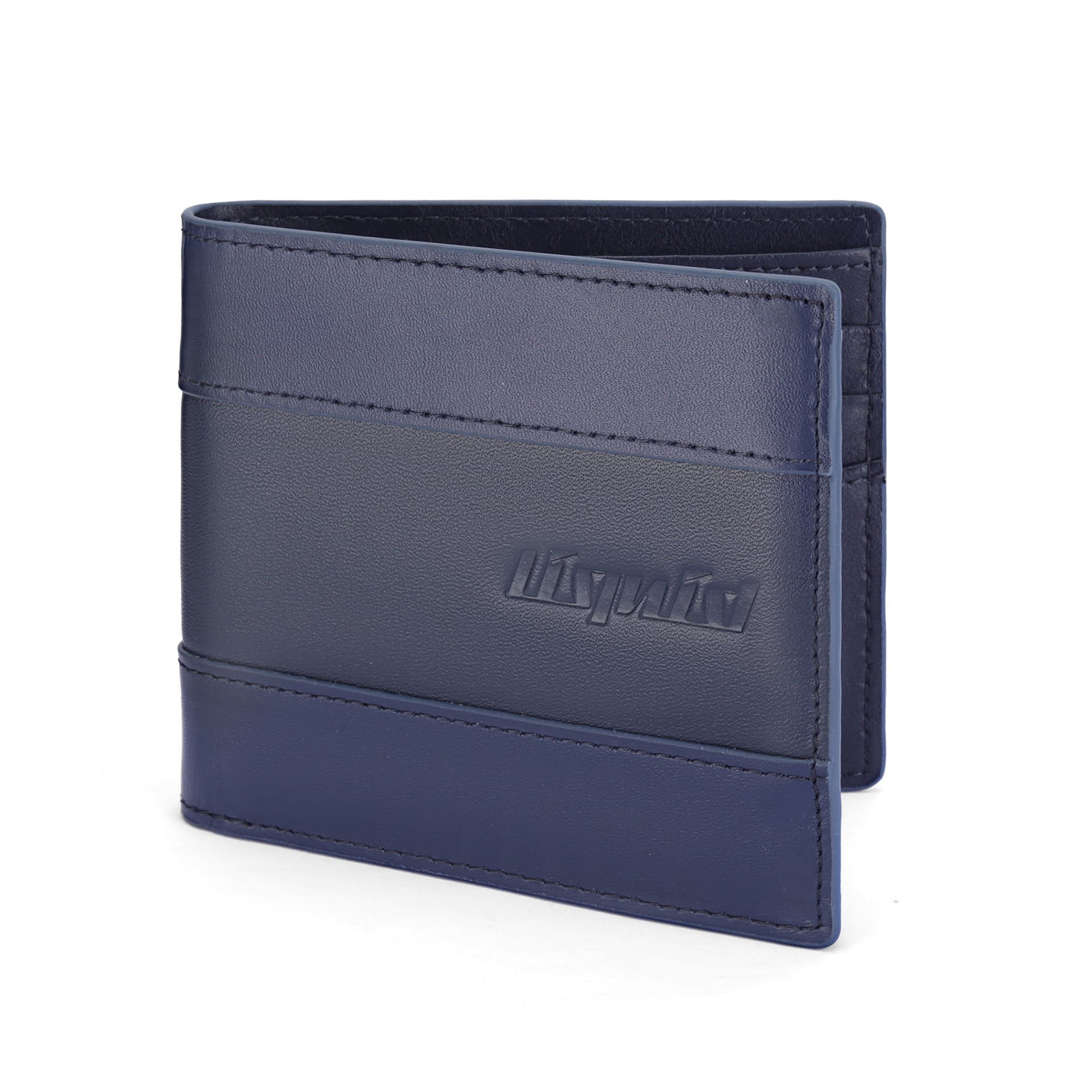 New men's leather wallet anti-theft brush two-color stitching simple genuine leather wallet multi-card slots three-fold men's wallet