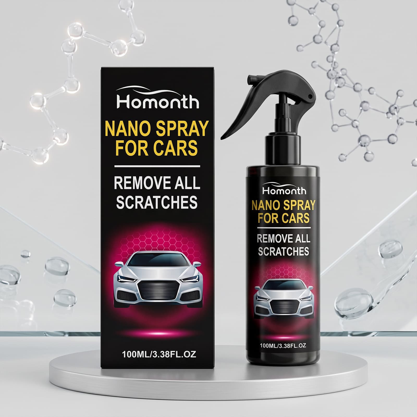 HOMONTH Car Nano Spray Convenient spray for daily cleaning, paint care and polishing of car surfaces
