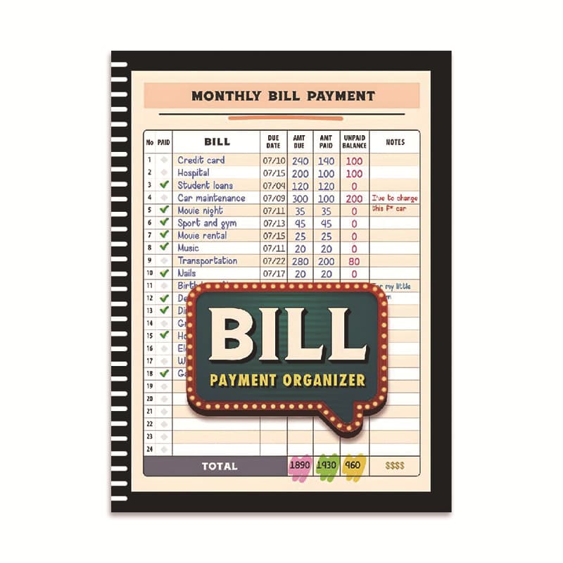 Amazon Hot Bill Tracker Notebook Bill Notebook Money Saving Notebook in stock