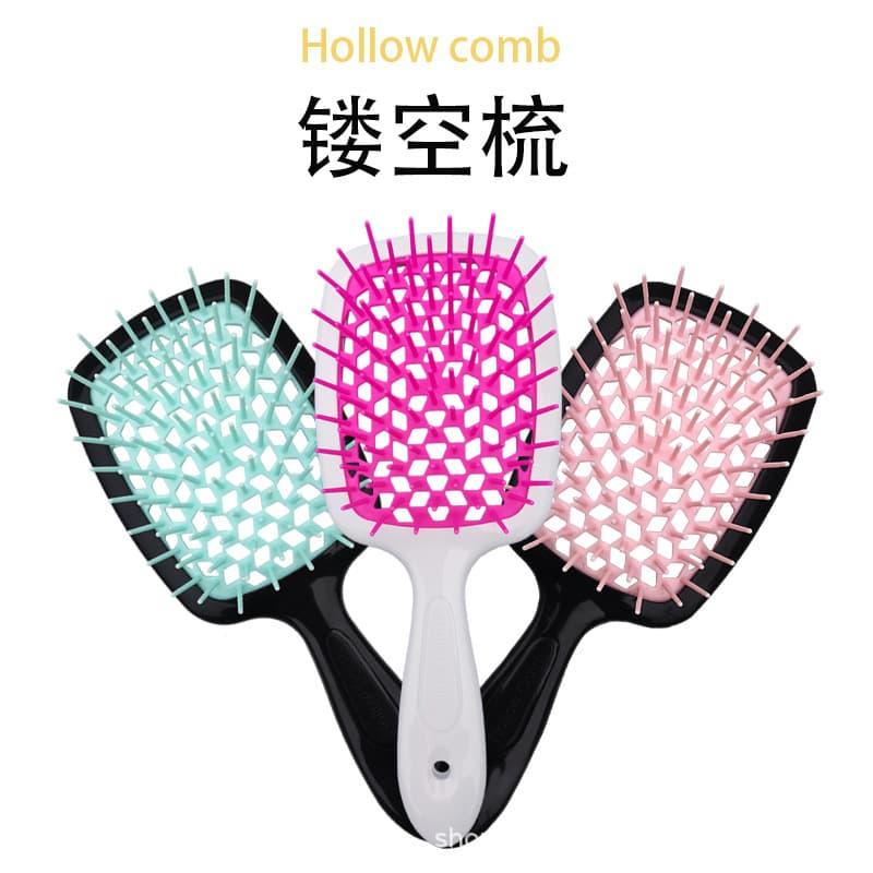 Hollow Comb Massage Comb Honeycomb Hole Anti-Hair Loss Scalp Massage Cushion Comb Grid Comb Wet and Dry Use Hairdressing Comb