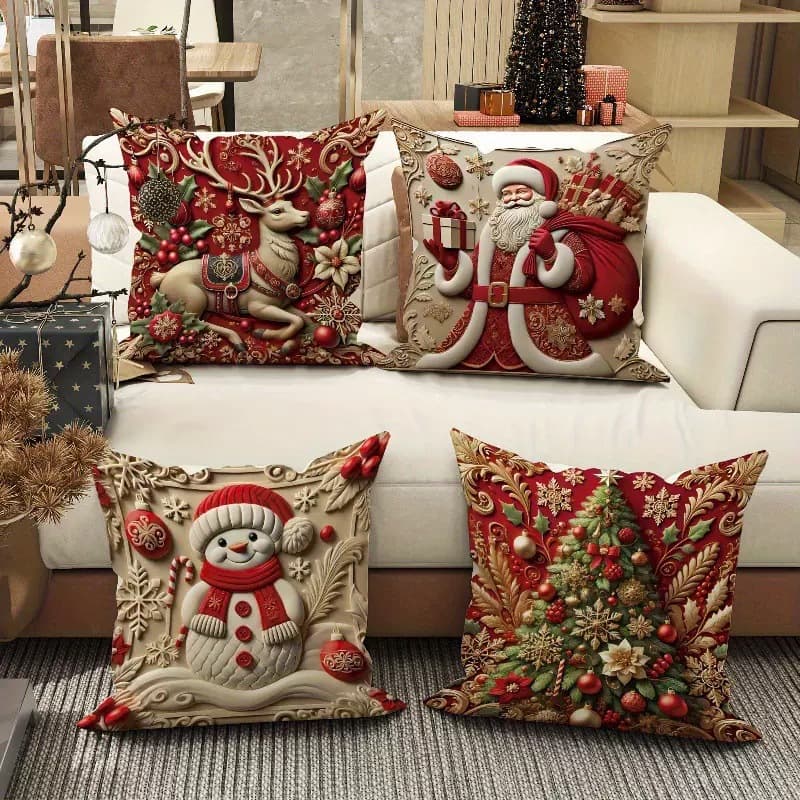 New Cross-Border Christmas Themed Cushion Cover