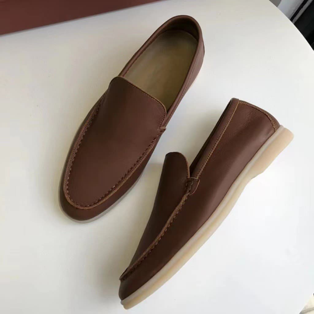 Loafers men's large size cross-border flat-soled slip-on cross-border casual lp bean shoes foreign trade leather shoes extra large size