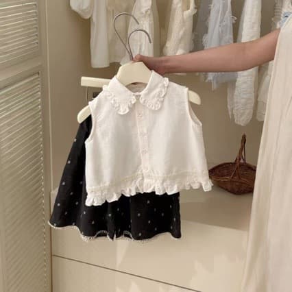 Girls Summer Vest Set New 2026 Korean Style Sleeveless Shirt Top Baby Style Wide Leg Pants Two-piece Set